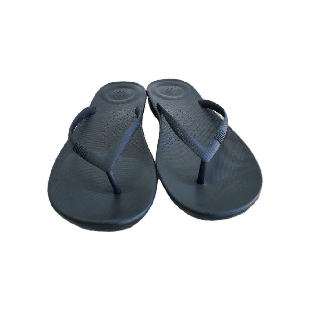 FitFlop IQushion Flip Flops Womens 8 black Ergonomic Comfort Sandals Minimalist - Picture 4 of 9